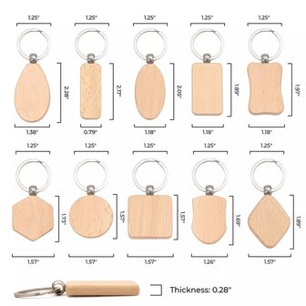 Mix Houten sleutelhangers (10x) - xTool