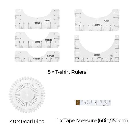 Kit polyvalent de r&egrave;gles pour t-shirts - xTool