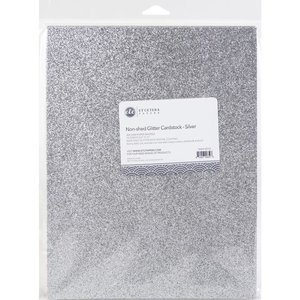 Papier cartonné à paillettes, Argent (10x)