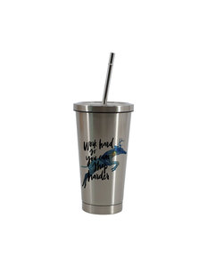 450ml Silver Stainless Steel Starbucks Cup with Straw (Sublimation)