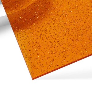 3mm Orange Glitter Tranclucent Acrylaat 30x30cm (3x) - xTool